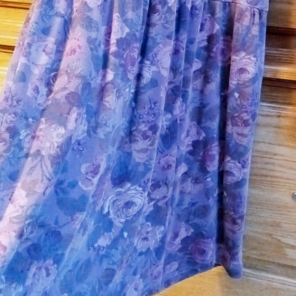 MODA INT'L Vintage Victoria's Secret 90s Plum Floral Empire Waist Tunic Dress - Picture 5 of 14